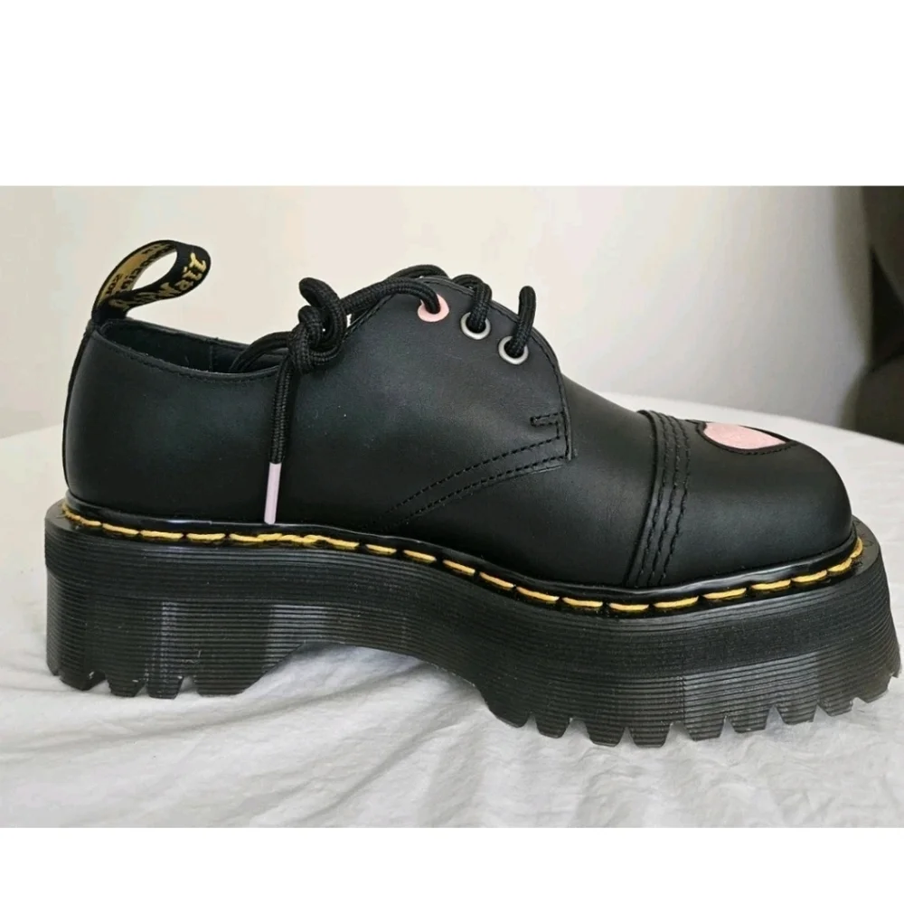 Dr. Martens Black Ankle Boots with Heart Accents - Picture 4 of 8